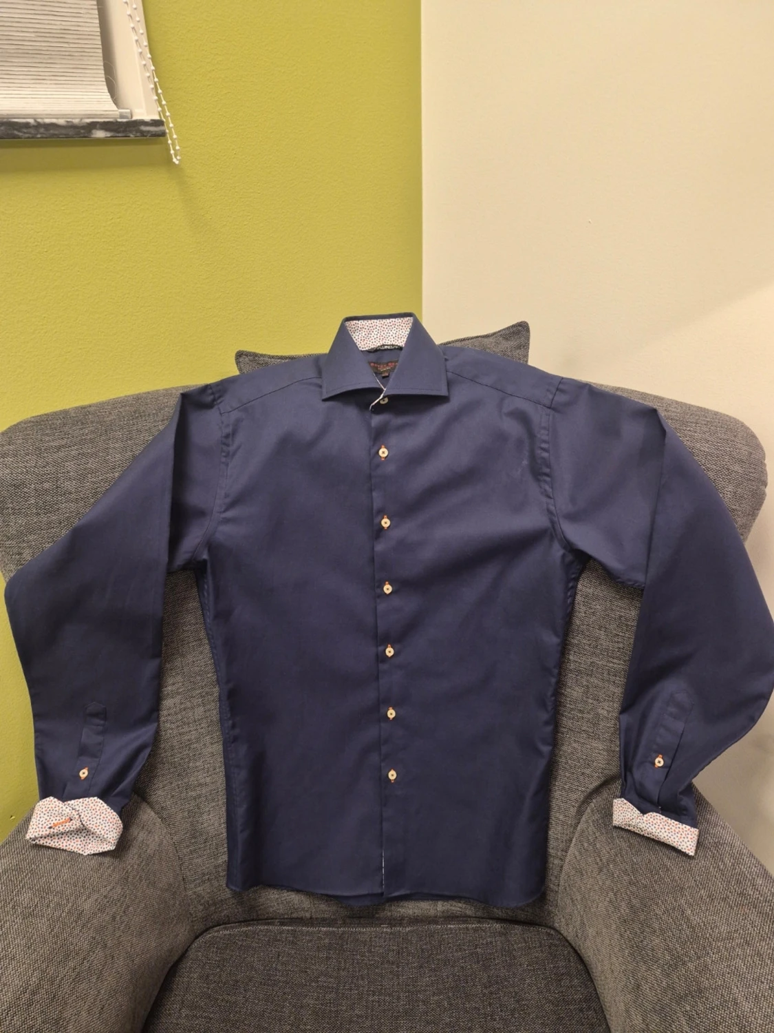 Mörkblå skjorta från Seven Seas 37/38 S slim-fit - 1