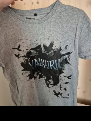 Grå Valkyria t-shirt  - Snygg grå t-shirt från Neutral med trycket 'Valkyria' i. Köpt på Liseberg. Perfekt för dig som gillar unika prints och streetstyle.