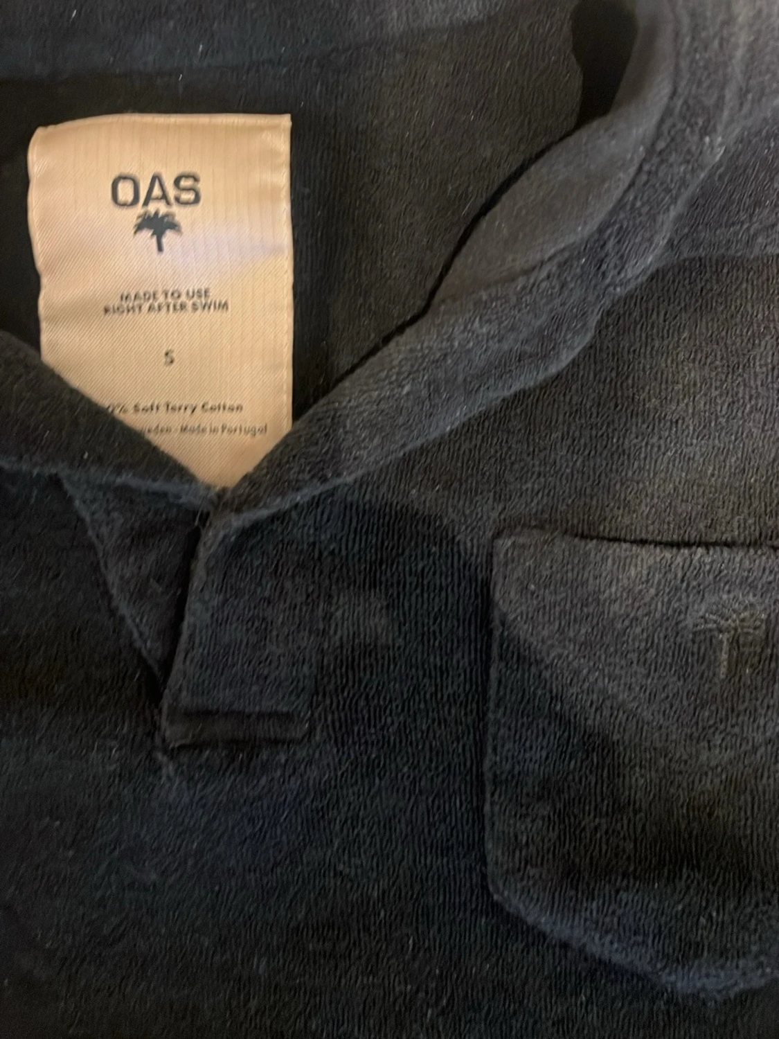 Svart frotté piké från OAS - 2