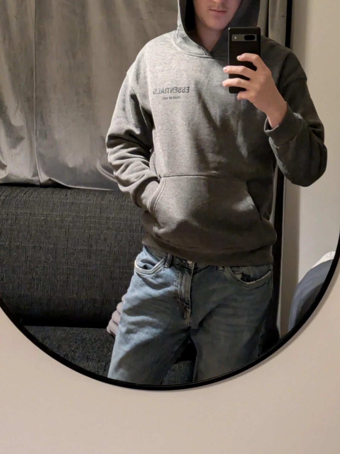 Grå Essentials Fear of God hoodie - 2