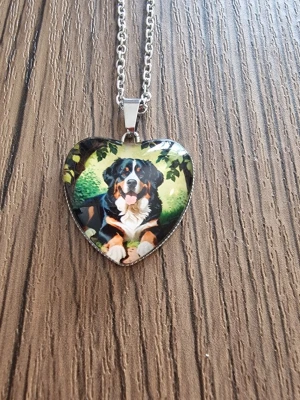 Halsband hund - Halsband hund . Kedja 55 cm + 5 cm. Berlock 2,5 × 2,5 cm. Ink kedja.