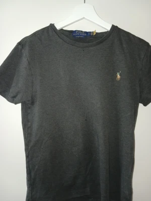 Mörkgrå t-shirt från Polo Ralph Lauren - Mörkgrå t-shirt från Polo Ralph Lauren med klassisk rund hals och korta ärmar. Liten broderad logga på bröstet. Enkel och stilren design som passar till det mesta.