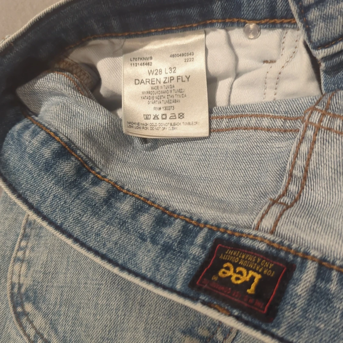 Lee Daren Zip Fly ljusblå jeans W28 L32 - 2