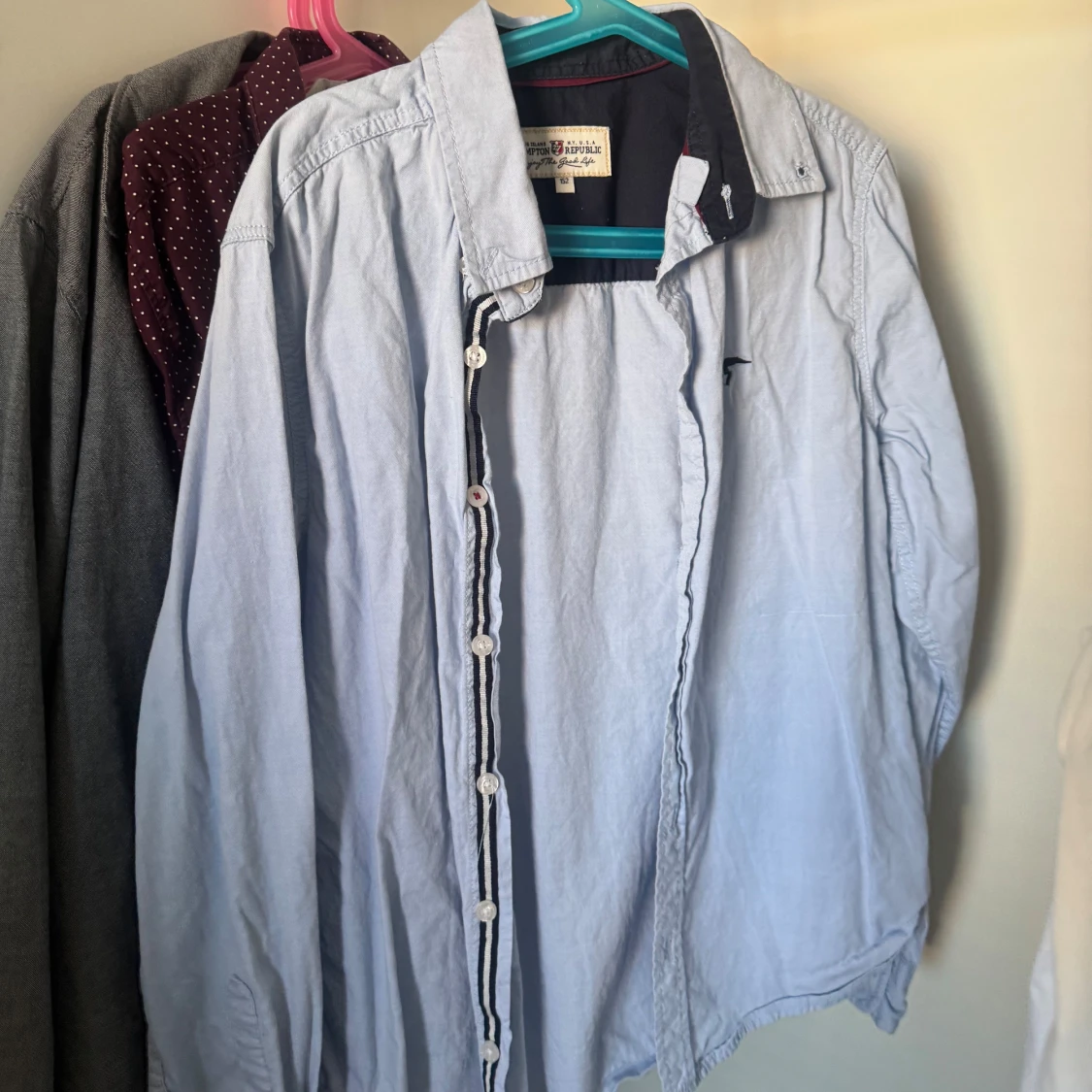 Ljusblå skjorta Hampton Republic 152 - 1