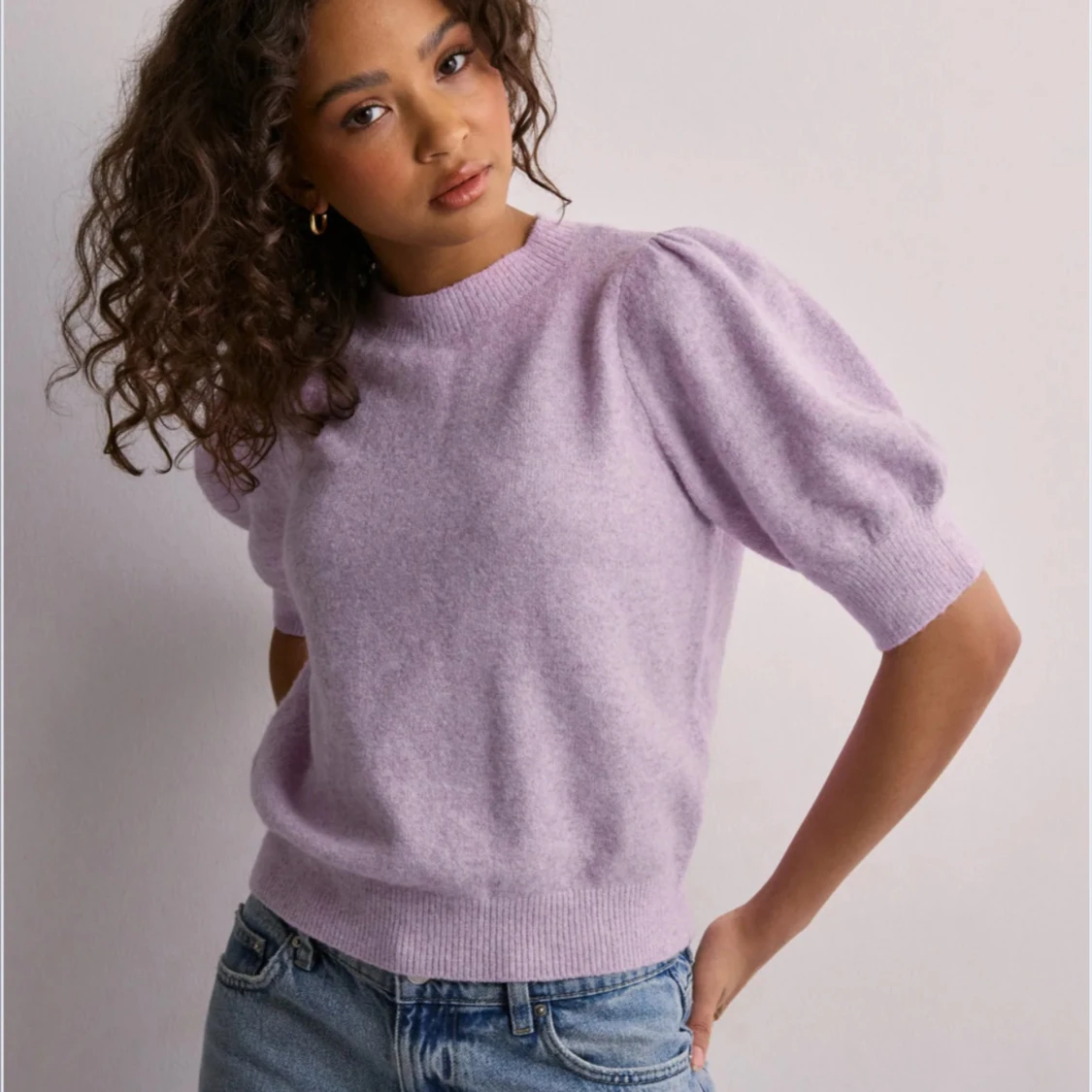 Ljuslila stickad tröja Vero Moda