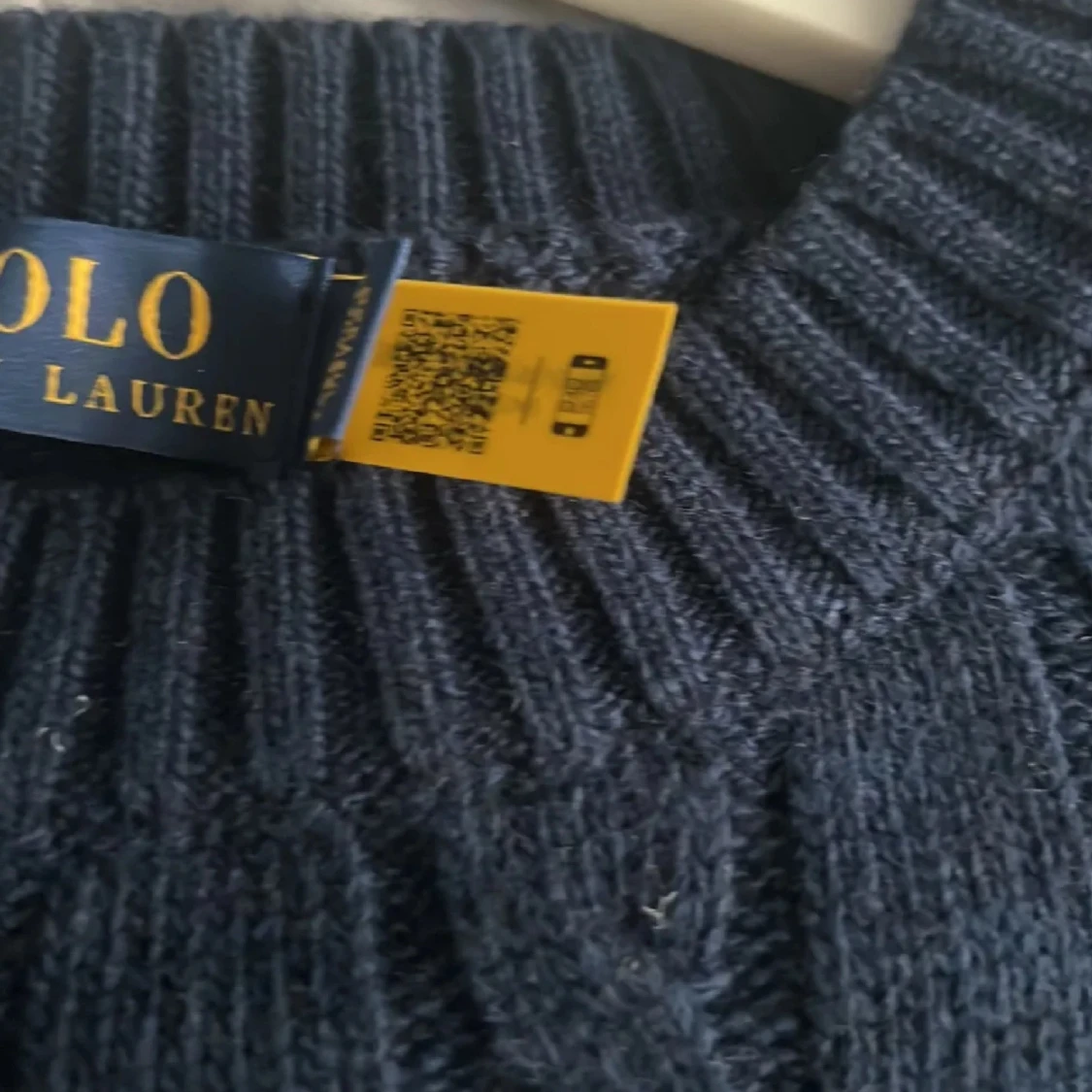 Mörkblå kabelstickad tröja Polo Ralph Lauren - 1
