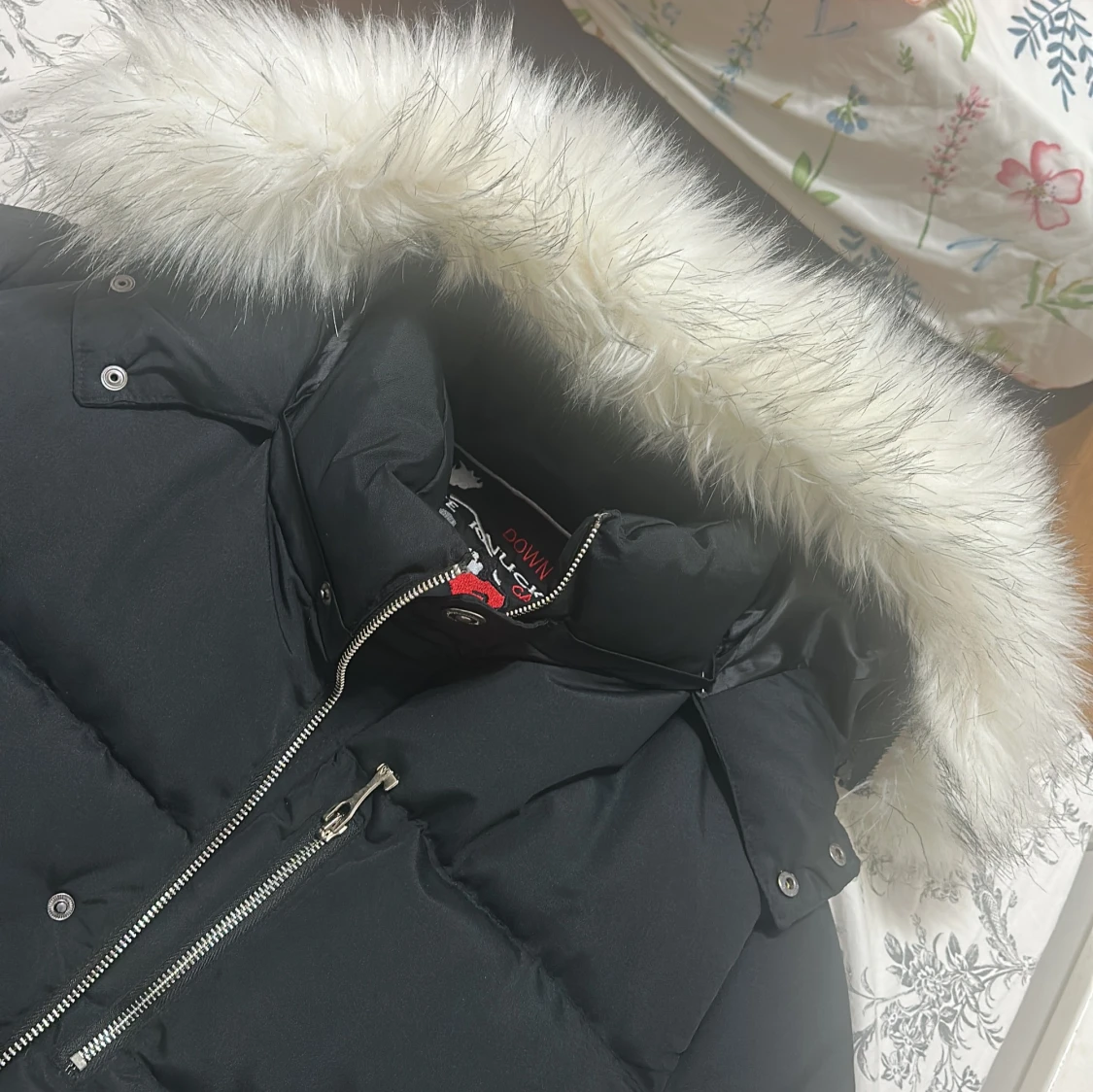 Svart dunjacka med fuskpäls från Down Filled storlek xxl - 3