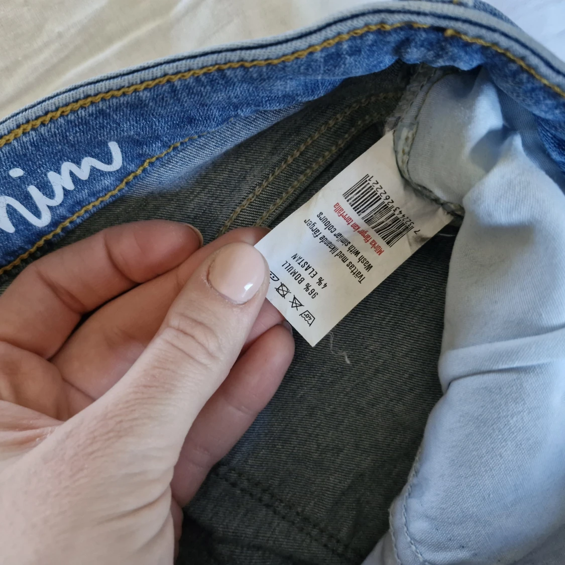 Blå högmidjade skinny jeans denim - 2