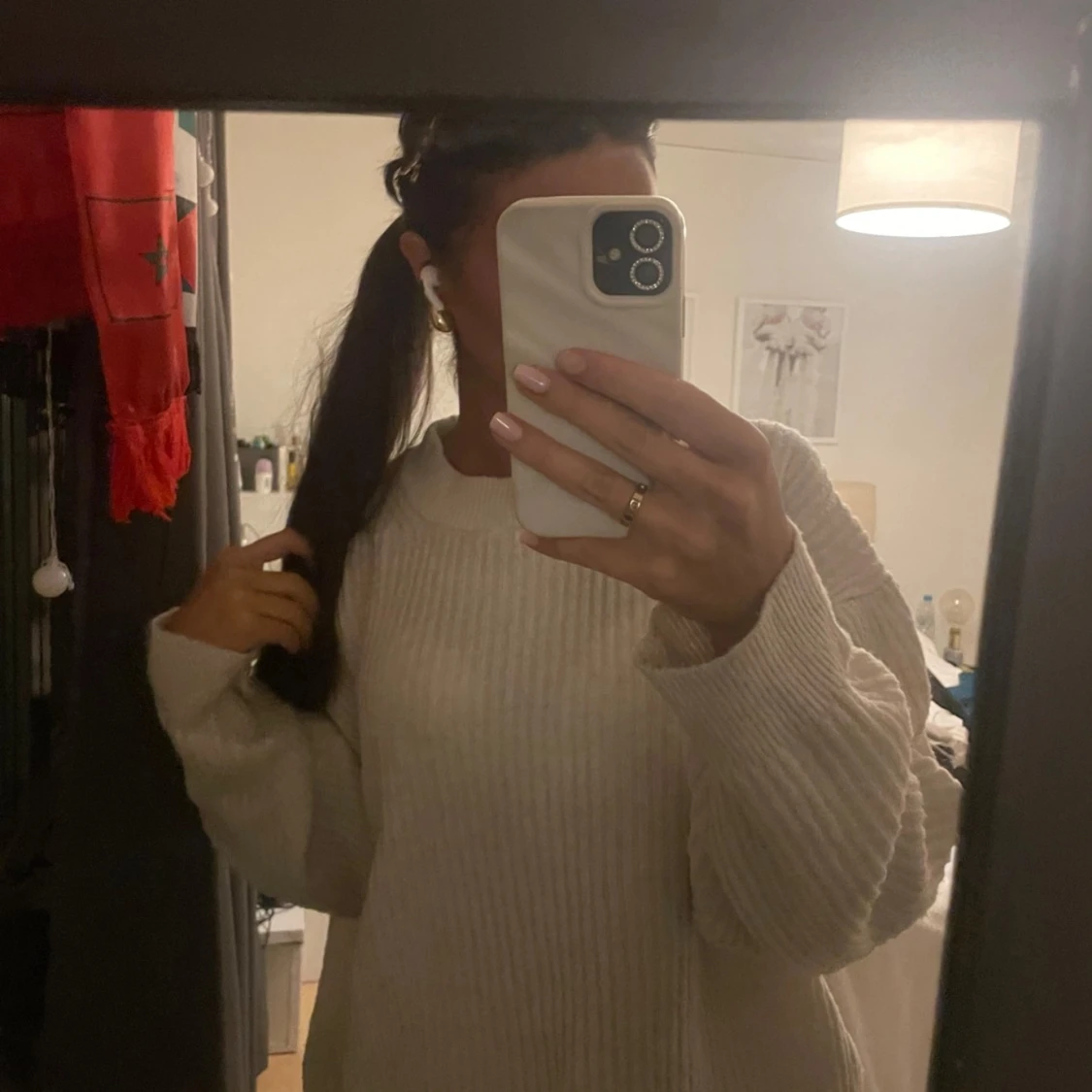 Beige stickad tröja - 1