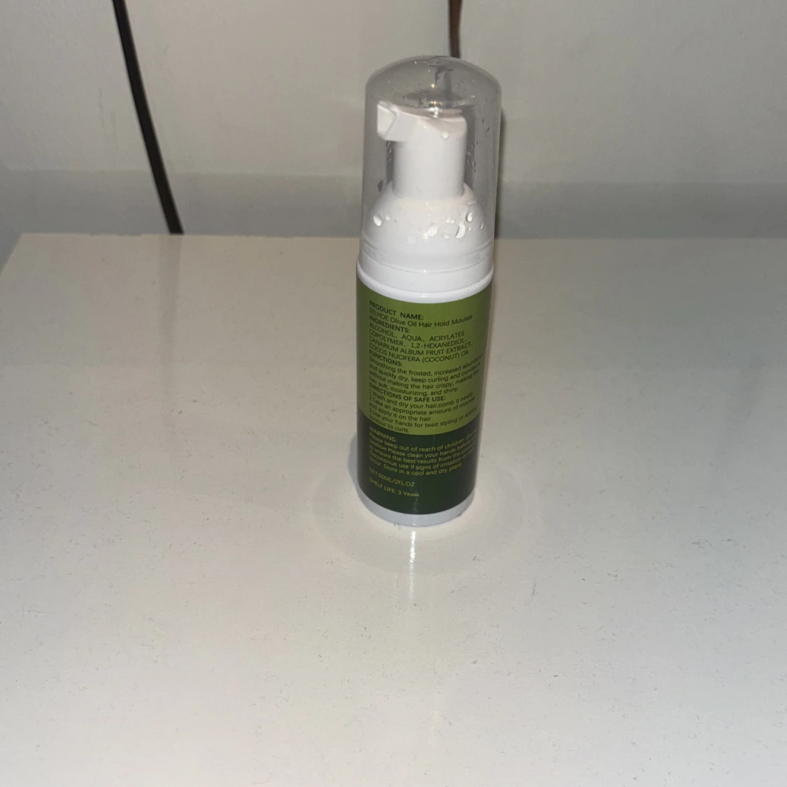 Grön mousseflaska med pump (olive oil) - 1