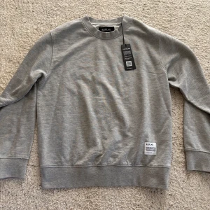 Grå sweatshirt från Replay - Snygg grå sweatshirt från Replay med rund hals och tryck på ryggen. Tröjan har en vit patch med logga framtill och är tillverkad i mjuk bomull. Perfekt basic med normal passform och långa ärmar, enkel att matcha till allt. Helt ny aldrig använd med prislapp på, ny pris 999. 