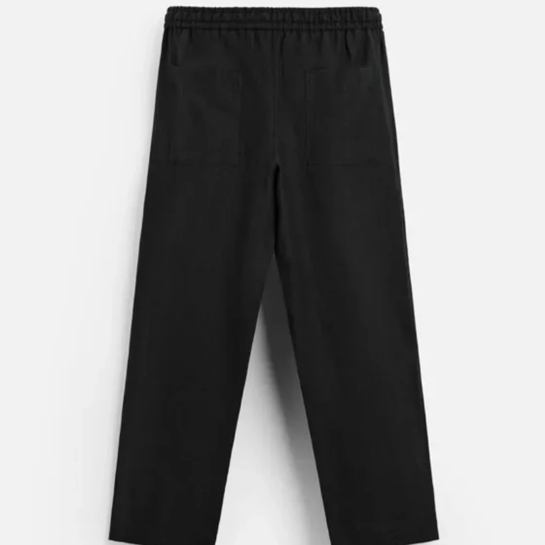 Svarta linnebyxor med snörning - 1