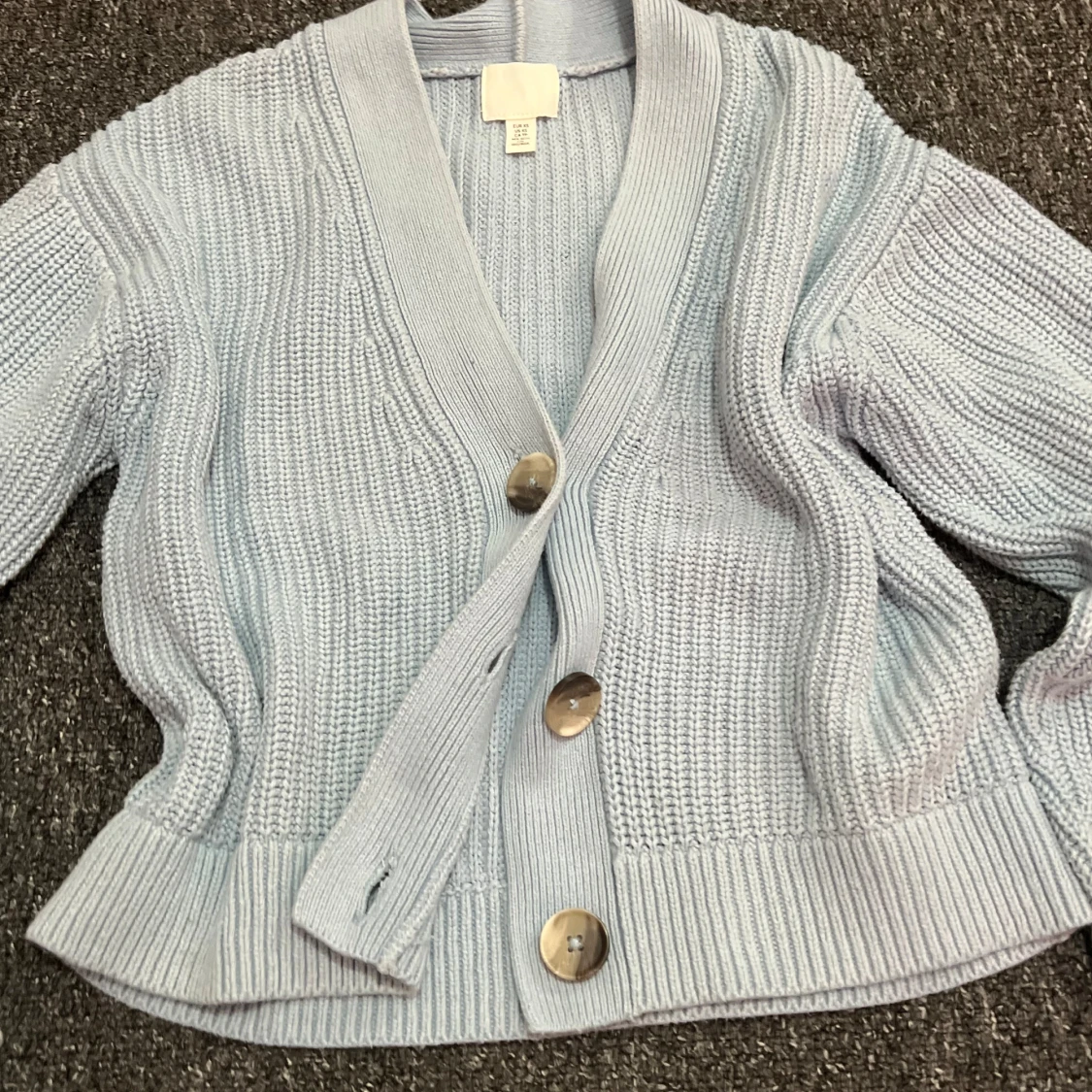 Ljusblå stickad kofta från H&M XS - 2