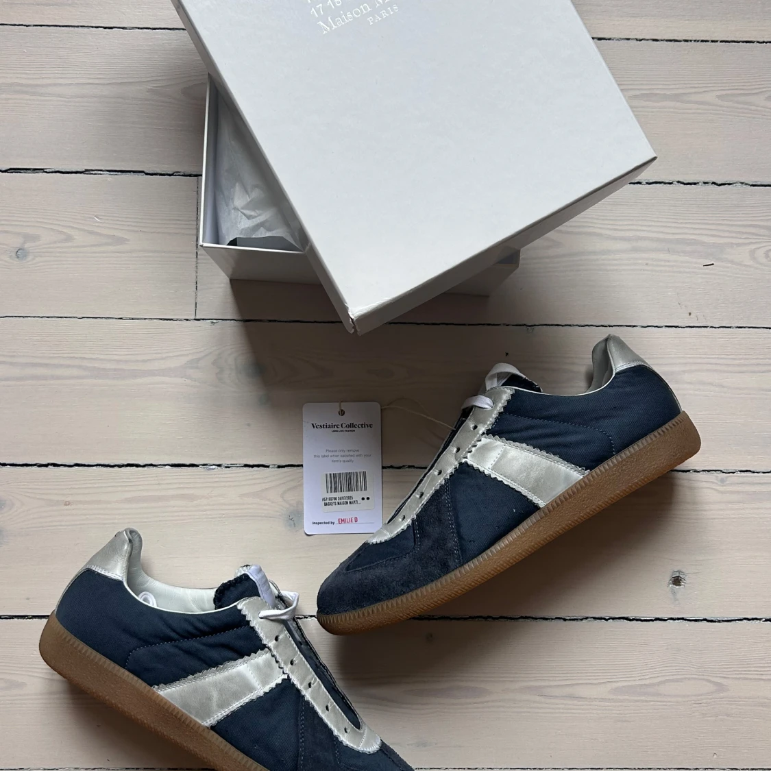 Maison Margiela sneakers i blått och silver - 1