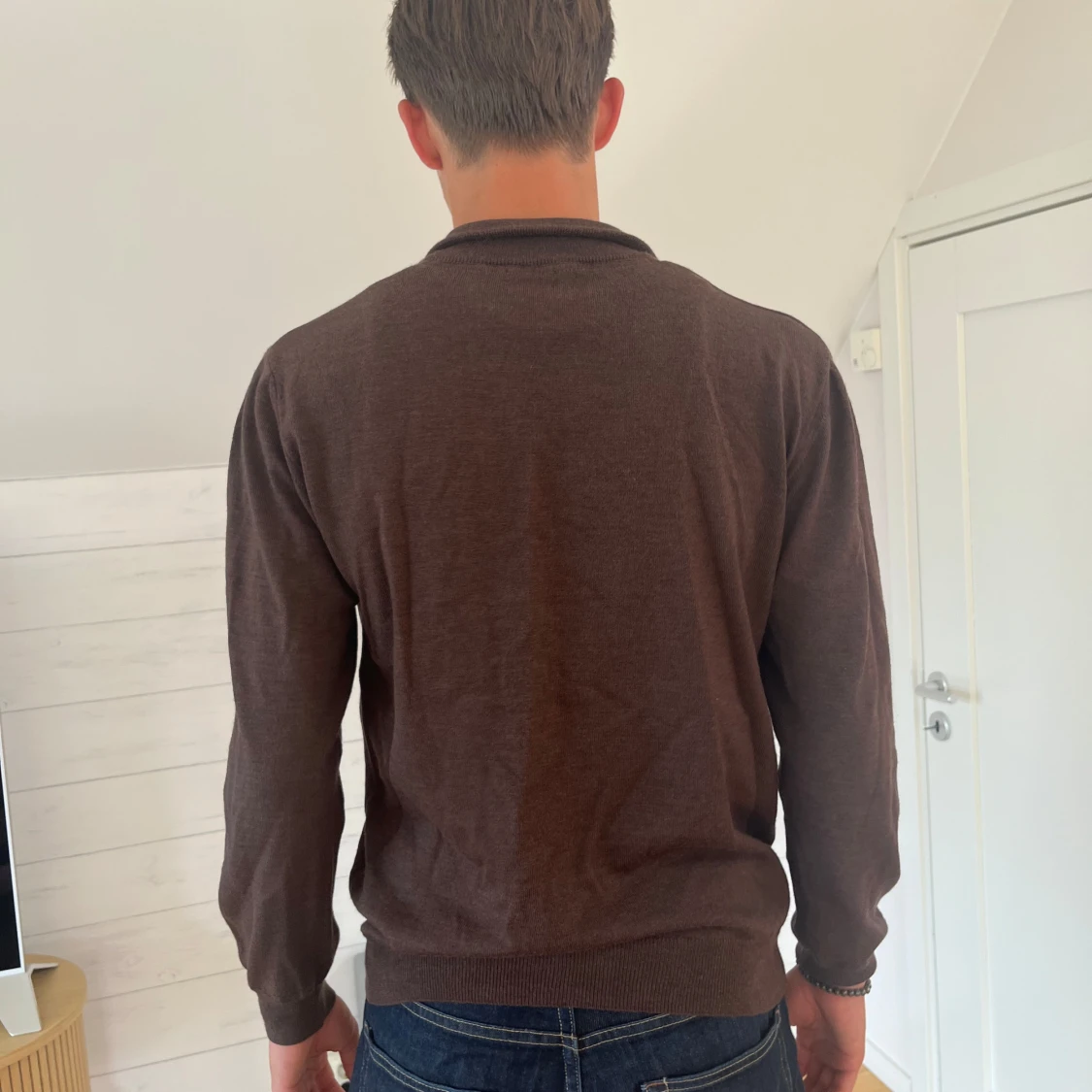 Brun Merinoull half-zip tröja från Sand Copenhagen - 2