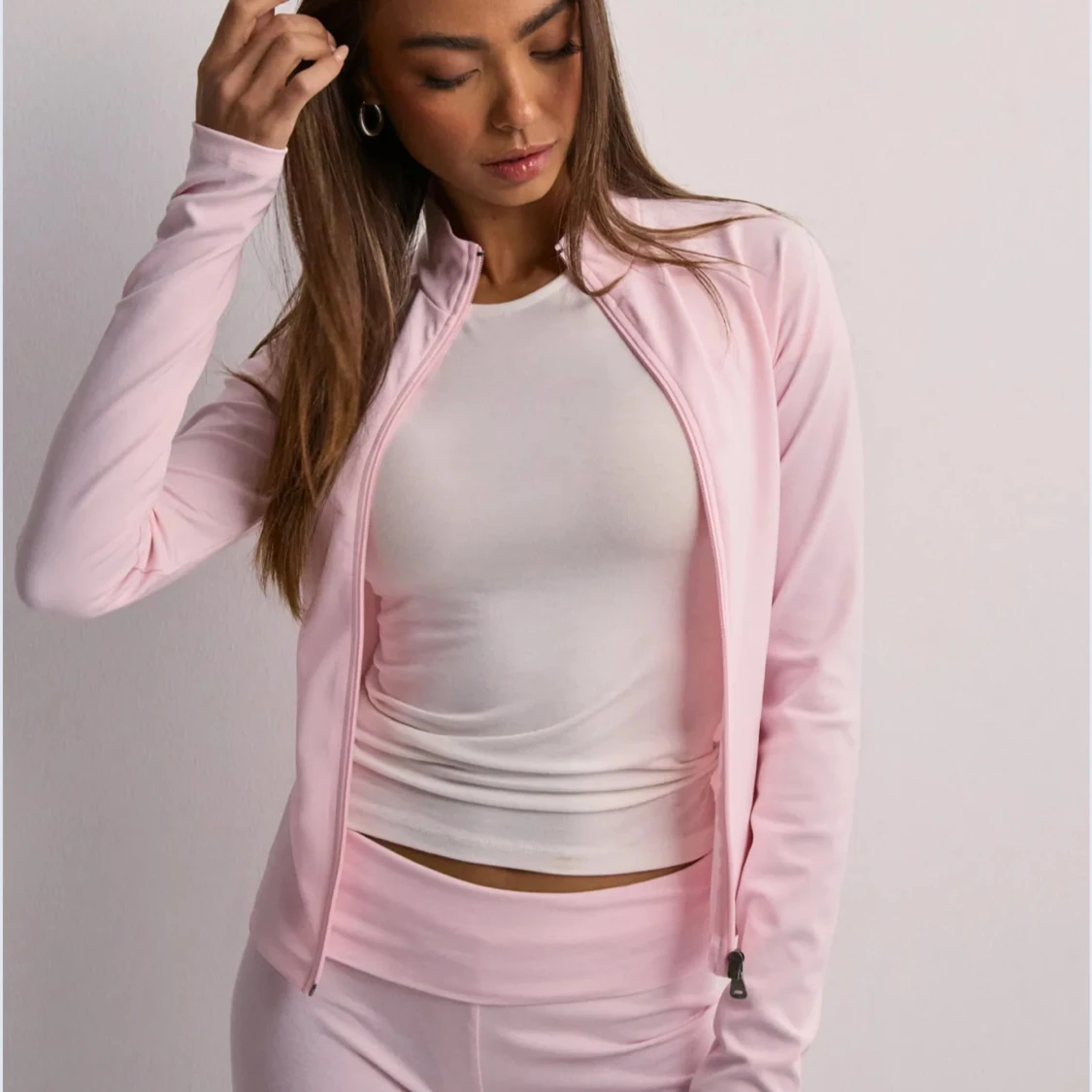 Ljusrosa zip top - 1