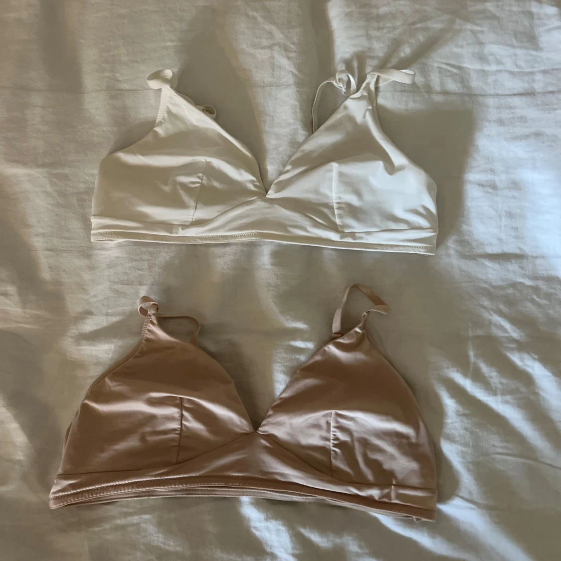 2-pack linnetoppar H&M vit & beige S - 1