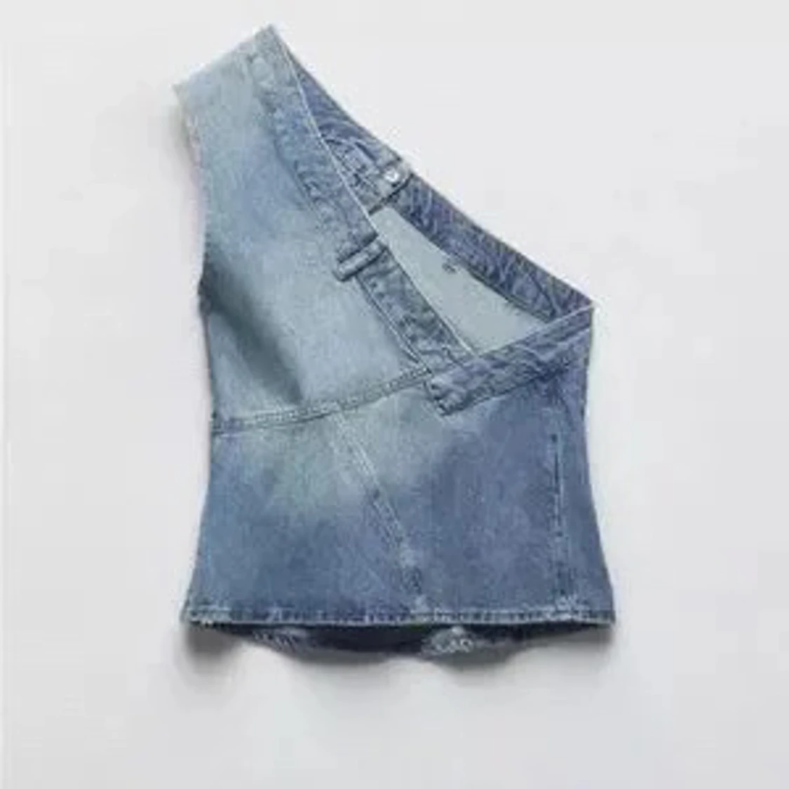 Blå jeans top från zara   - 1