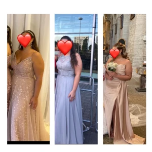 Tre eleganta balklänningar i olika färger - Säljer tre olika balklänningar: Perfekta för bal eller fest!  Klänningarna är i god skick och har använts ett fåtal timmar. Slitsen på den chamngefärgade klänningen är insydd, men kan sprättats upp.  Pris går att diskutera vid snabb affär!