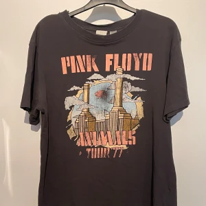 grå Pink Floyd t-shirt HM - grå t-shirt med vintageinspirerat Pink Floyd-tryck på framsidan och turnédatum på baksidan från HM.  kommer från ett djur och rökfritt hem 🖤
