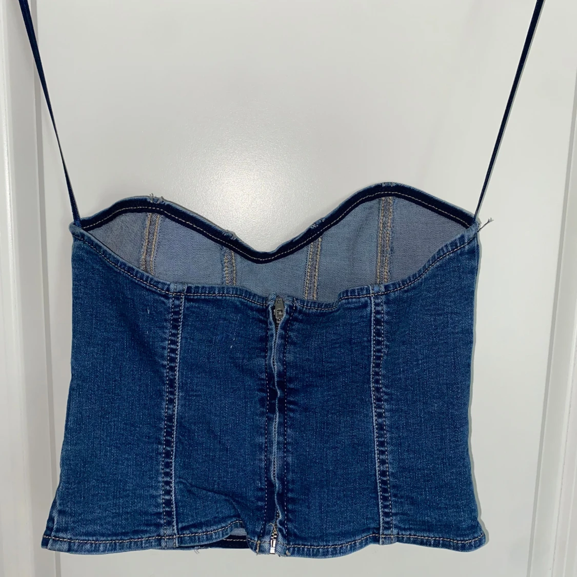 Jeans korsett-topp med dragkedja - 1