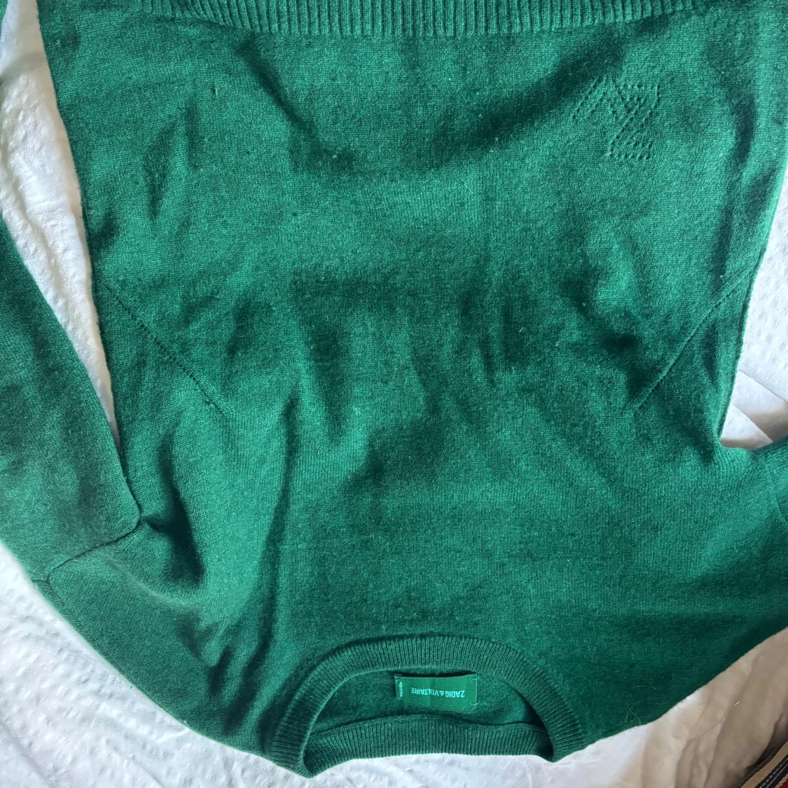 Grön stickad cash nere tröja Zadig & Voltaire, detaljer på armarna - 1