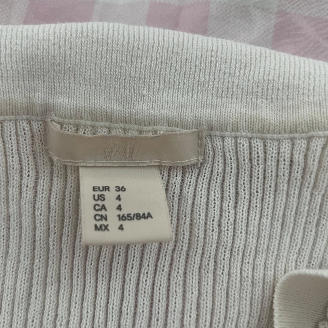 Vit ribbad stickad tröja H&M - 2