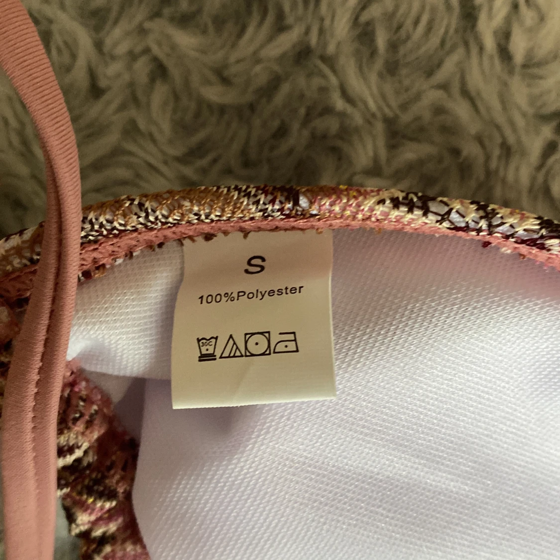 Rosa mönstrad bikini med snäckberlock - 1