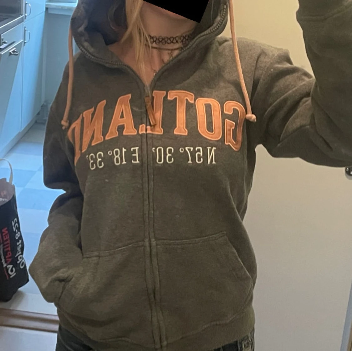 Grå zip-up hoodie💖 - 2