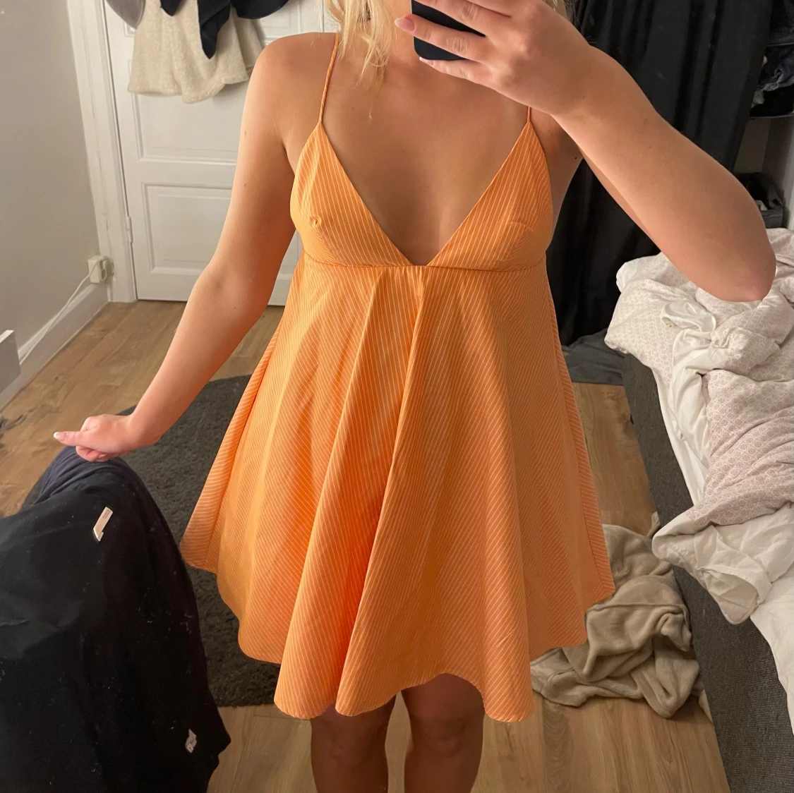 Orange klänning zara