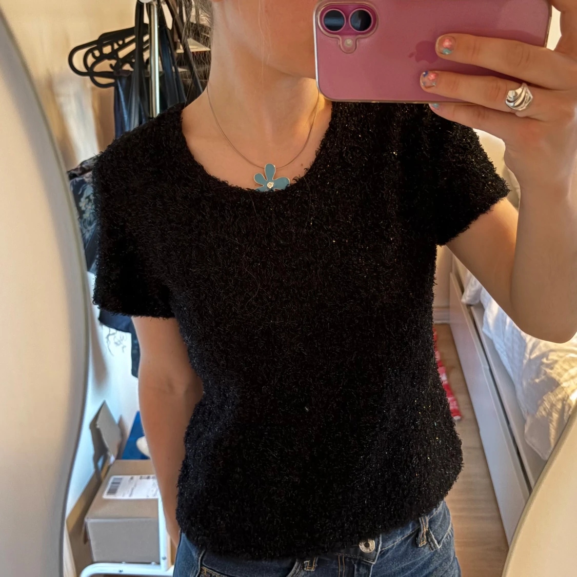 Svart glittrig tshirt 