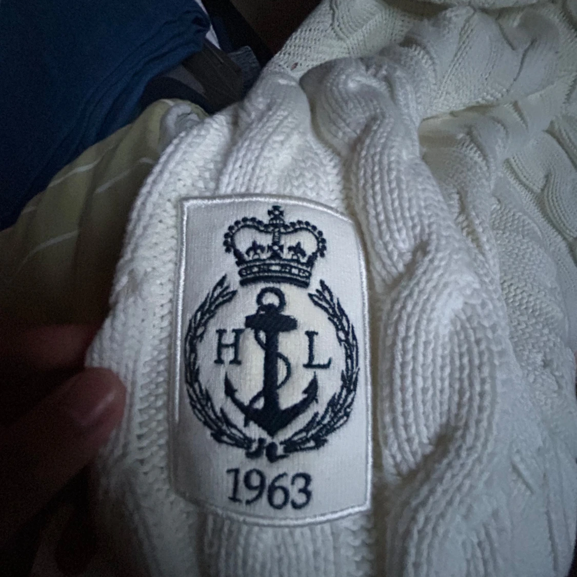 Vit kabelstickad tröja Henri Lloyd - 2