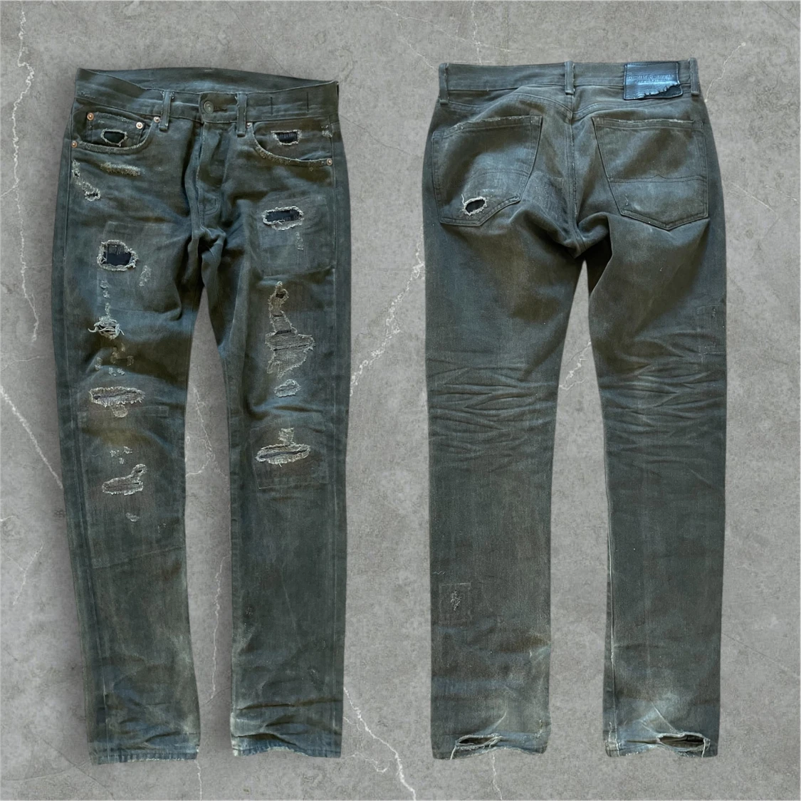 Grå slitna Ralph lauren jeans 