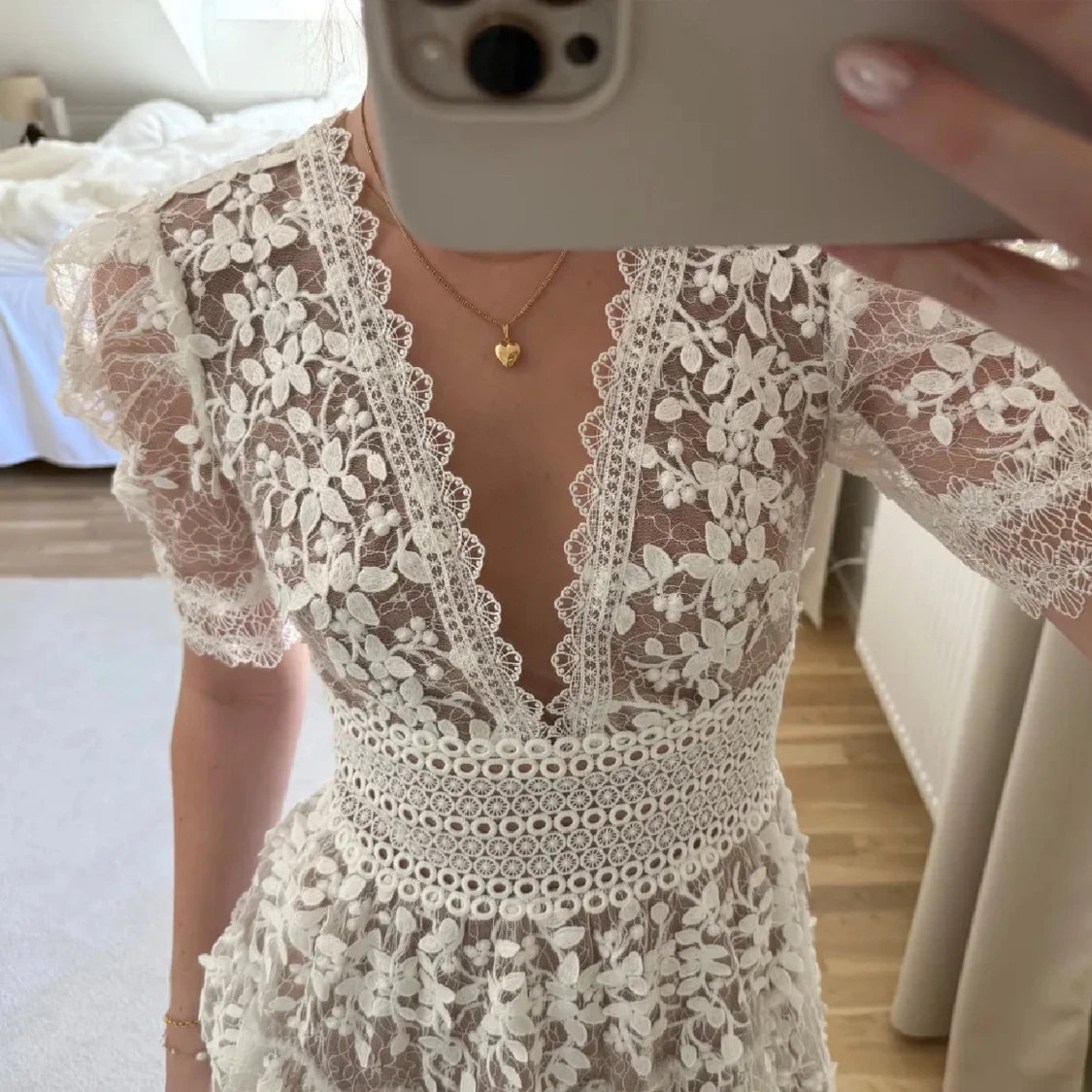 Vit spetsklänning  - 2