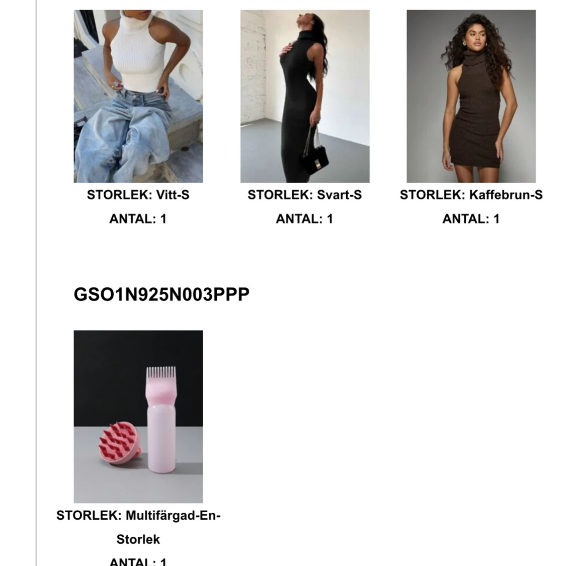 O öppnat SHEIN paket