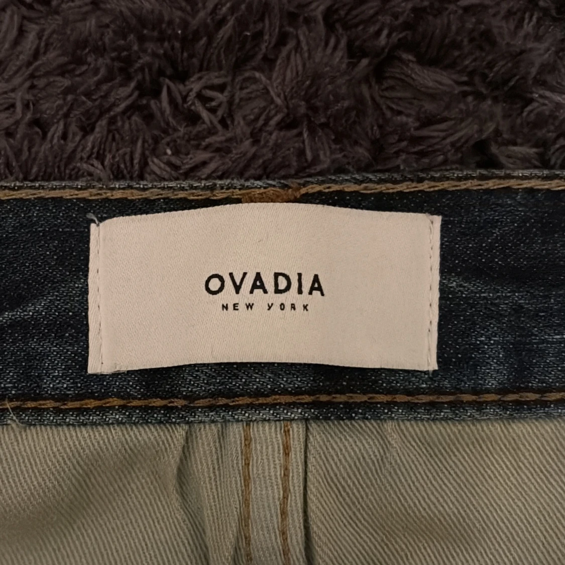 Ovadia jeans straight taper blå patchad - 2