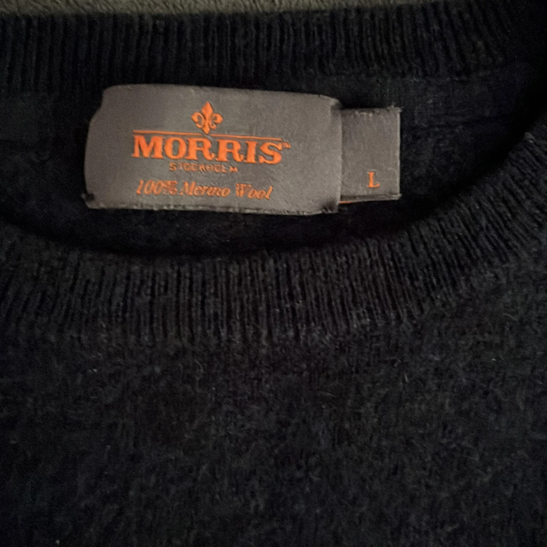 Marinblå merinoullströja från Morris XS - 2