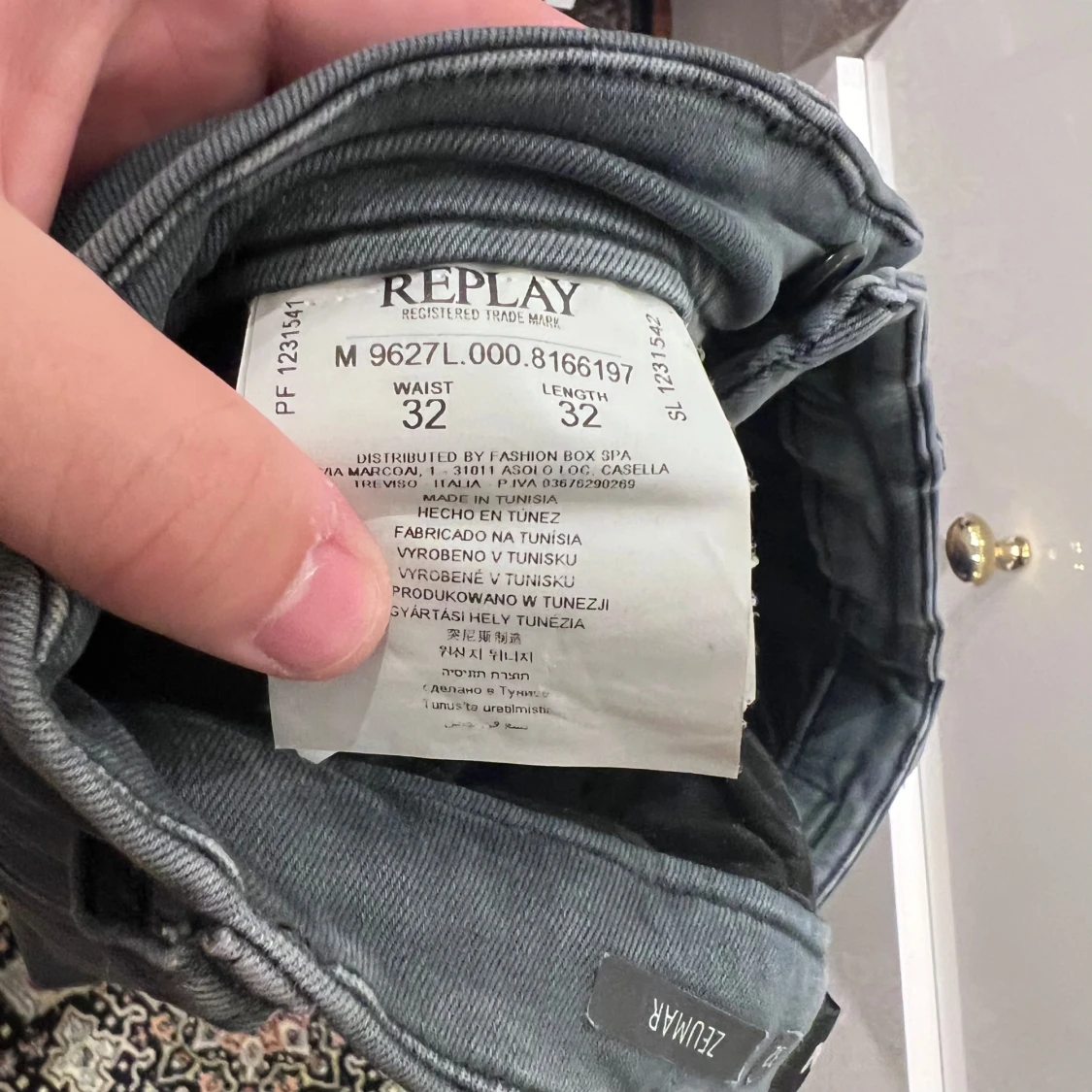 Replay Zeumar grå chinos,  32/32 - 4