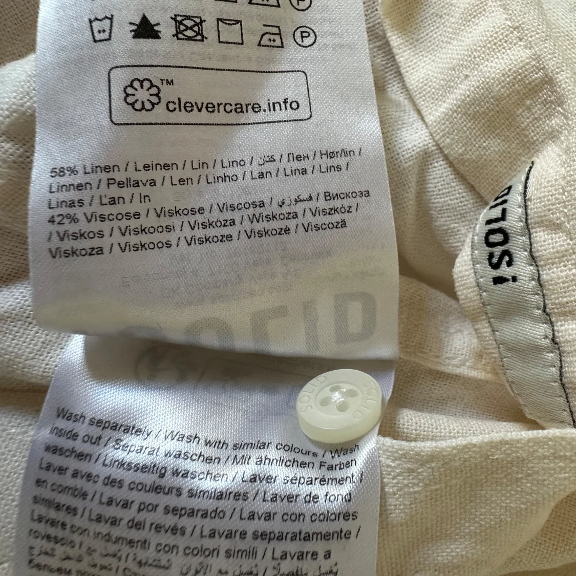 Beige linneskjorta från !Solid - 3