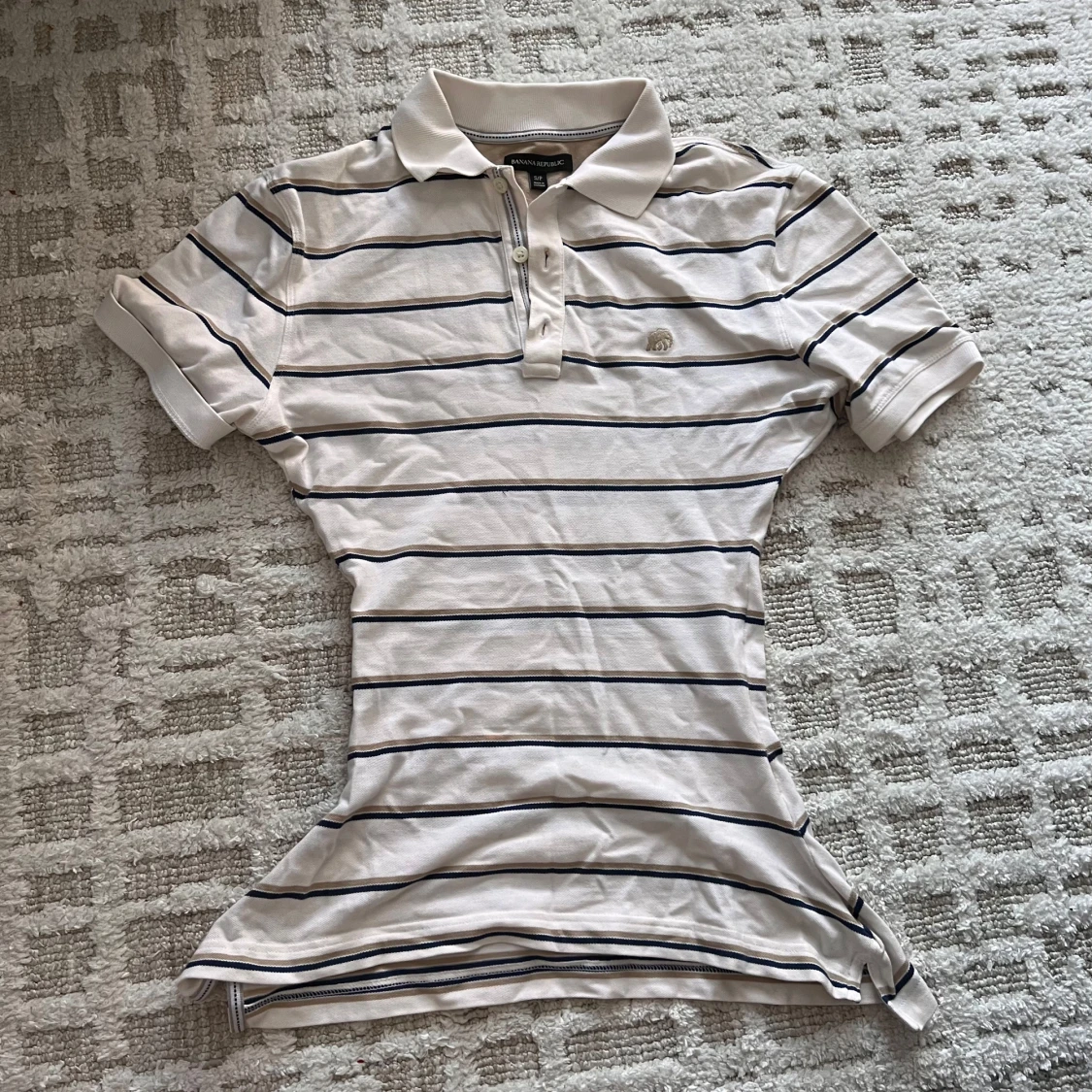 Vit randig pikétröja Banana Republic