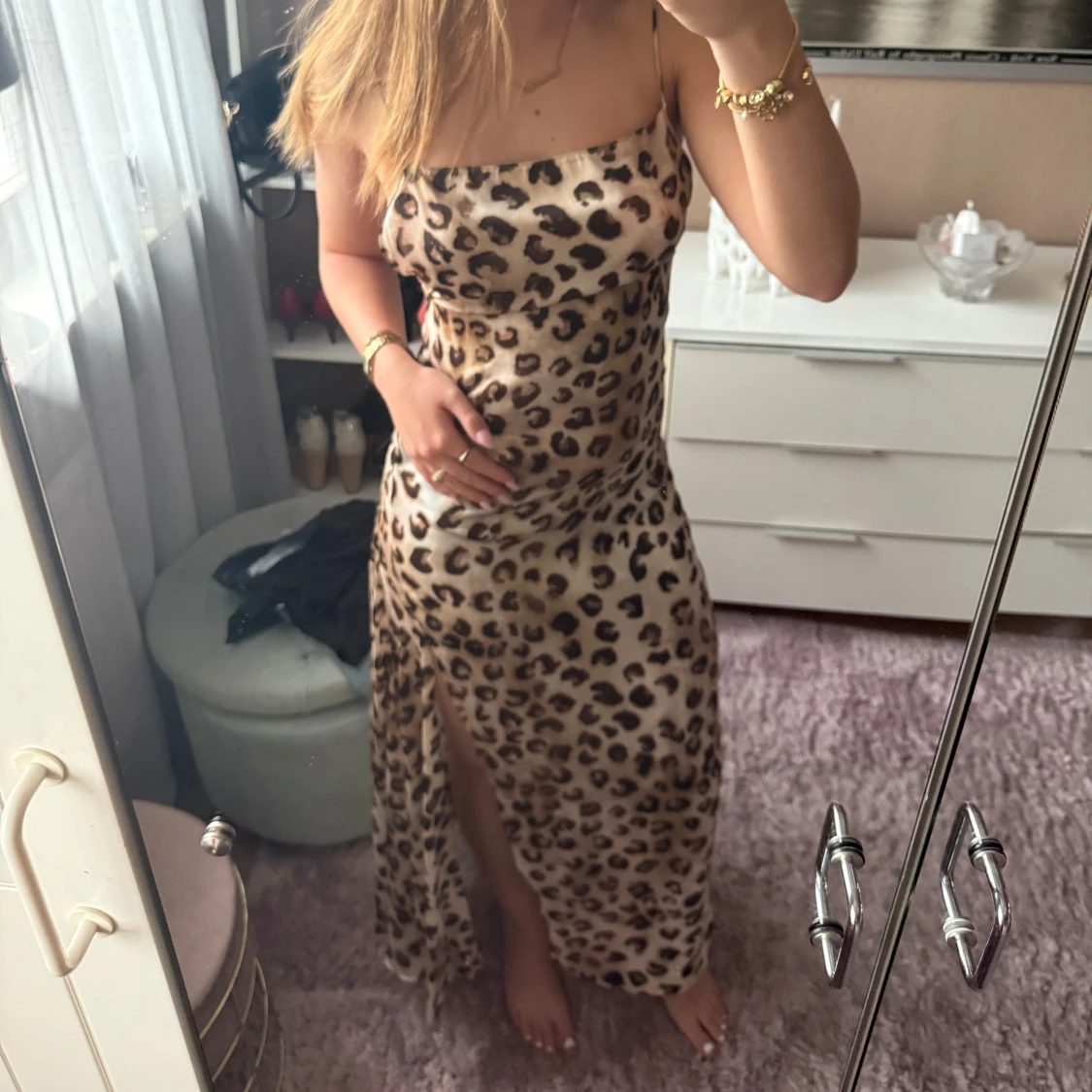 Leopardmönstrad långklänning från Zara