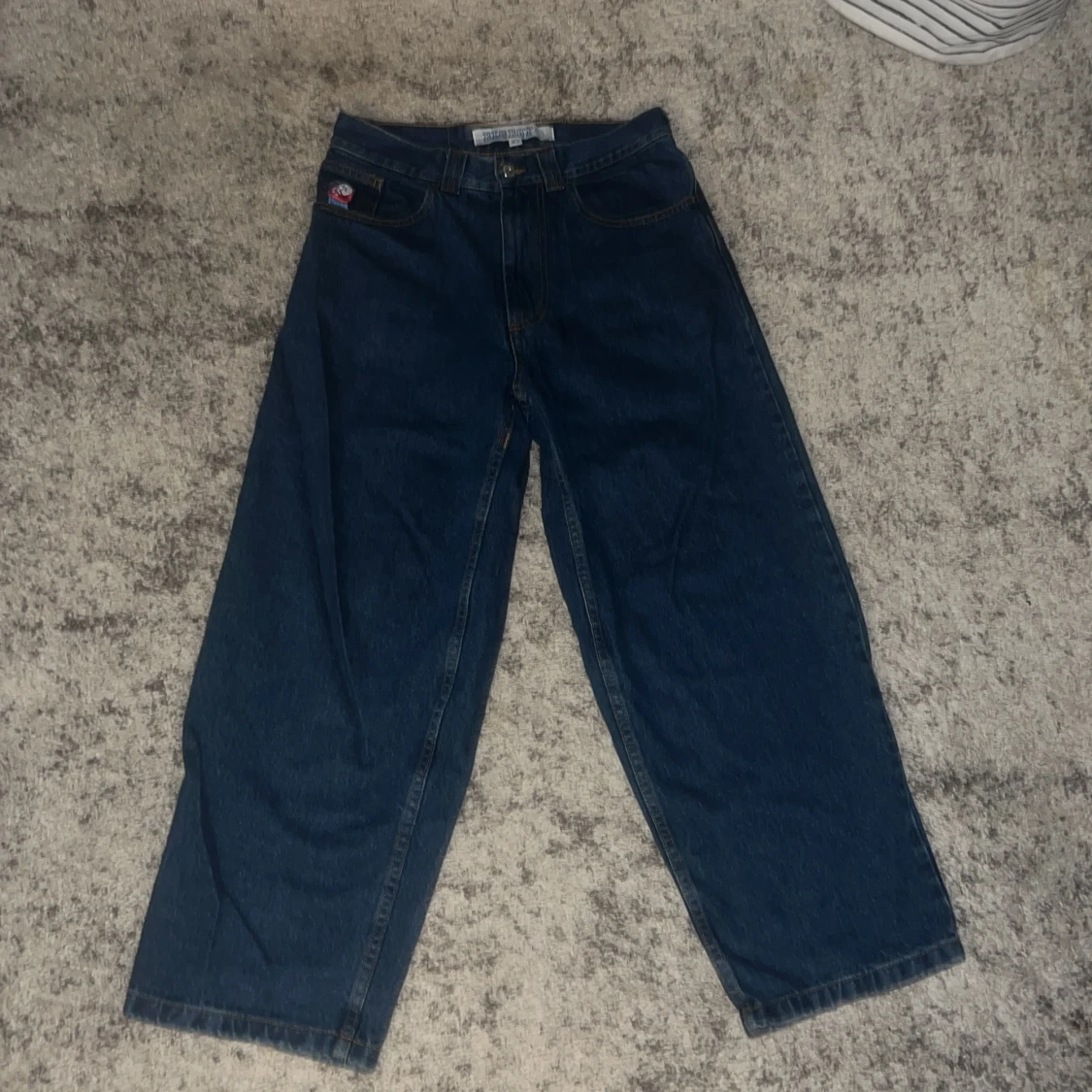 Bigboy wide jeans i mörkblå XS