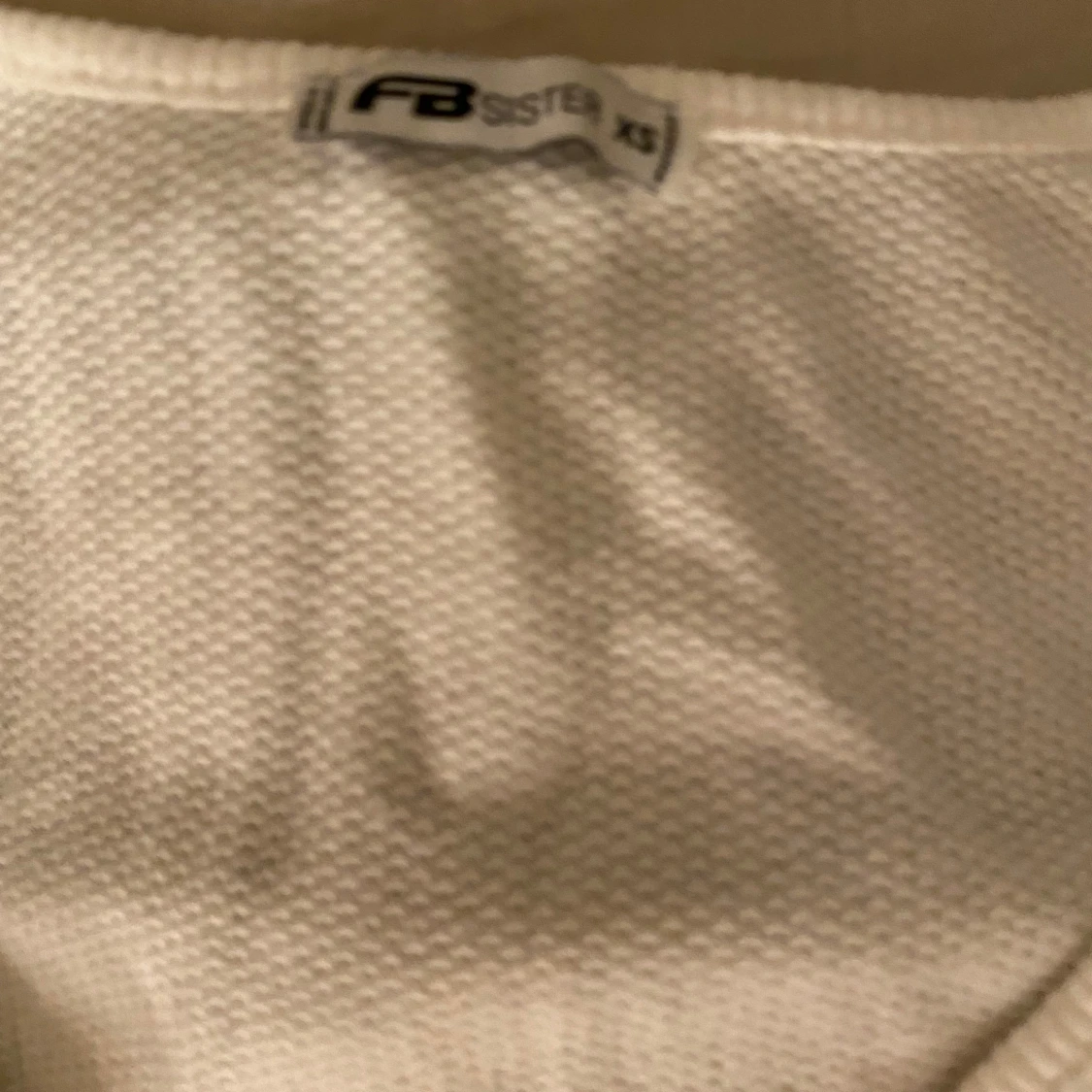 Vit ribbad kofta från FB Sister - 1