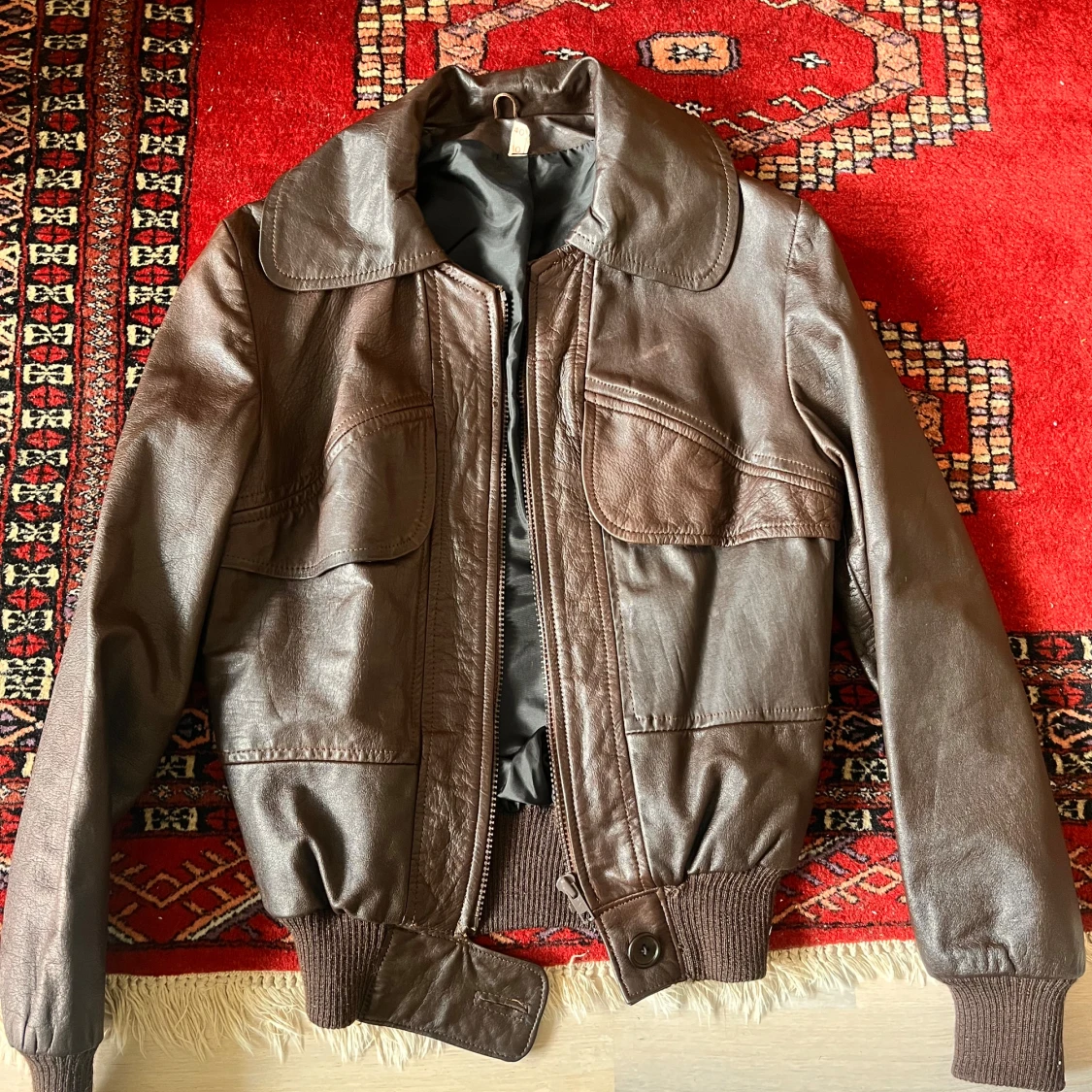 Brun läderjacka xs/s - 3