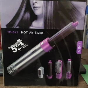5-i-1 Hot Air Styler hårverktyg - Multifunktionell Hot Air Styler med fem utbytbara tillbehör för styling, lockar och volym. Endast testad en gång.