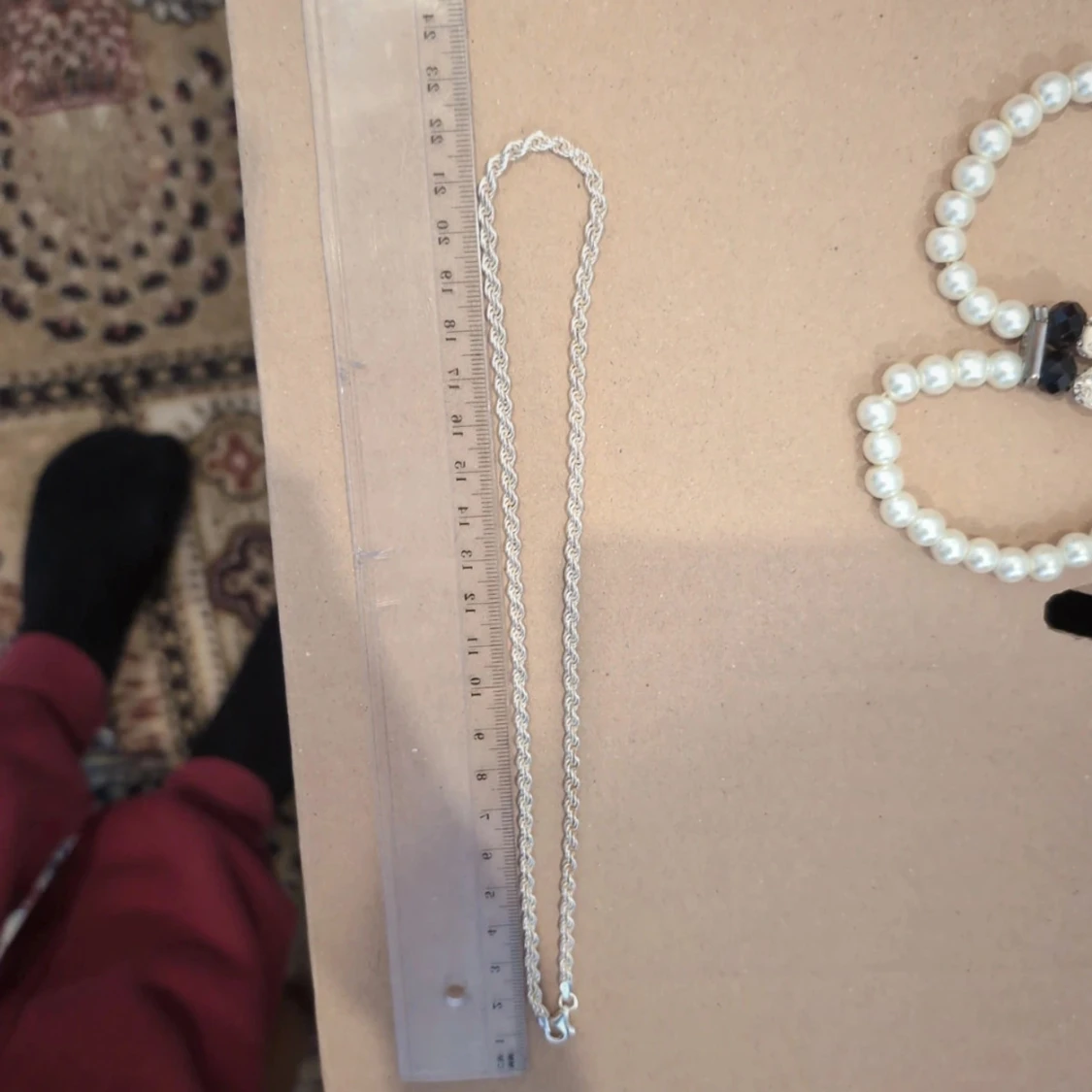 Tjockt tvinnat silverhalsband - 1