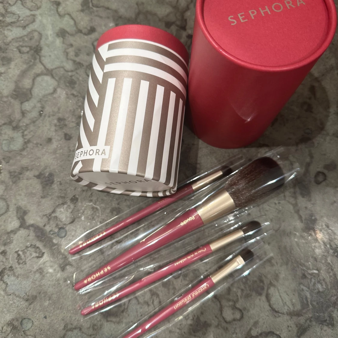 Sephora sminkborstar i röd ask - 2