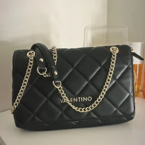 Axelväska från Valentino - Säljer min valentino väska som knappast har kommit till användning, har några små defekter men inget som syns. Är använd ett fåtal gånger. Orginalpris 1545kr, kom med prisförslag!🌸💕Perfekt storlek för det viktigaste och ger en lyxig vibe till din outfit.