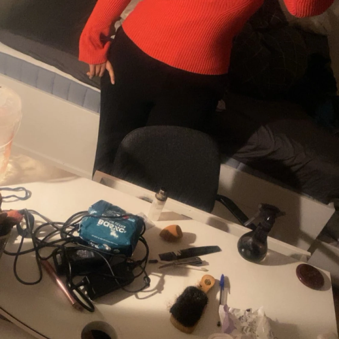 Orange ribbad tröja - 1