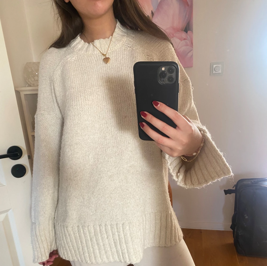 Beige stickad tröja - 3